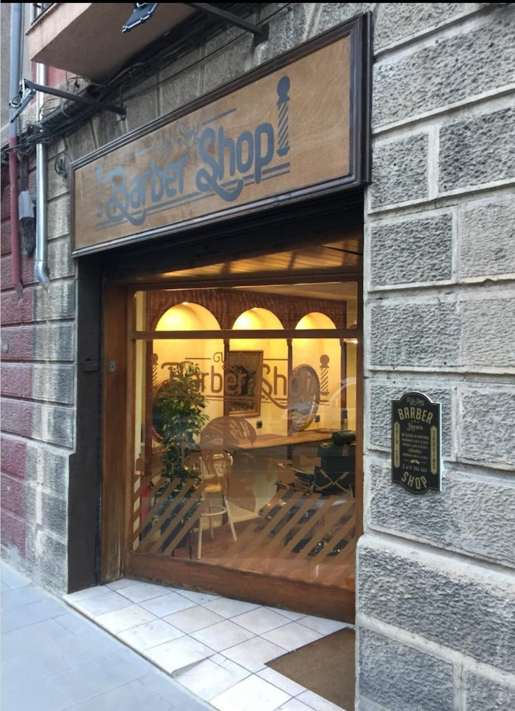 Interior de la barbería